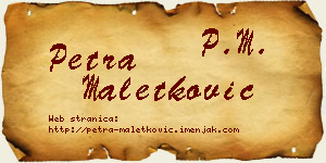 Petra Maletković vizit kartica